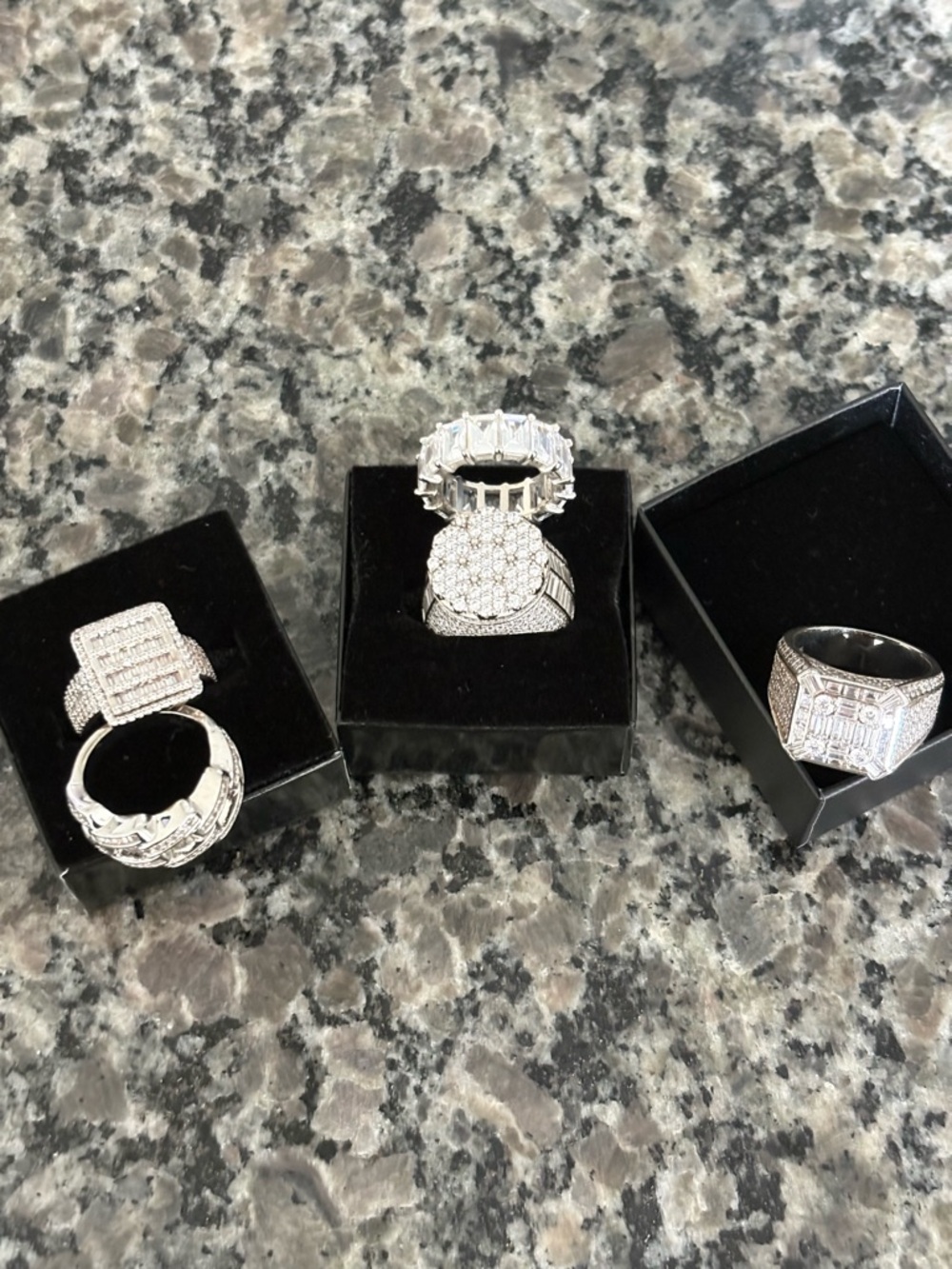 Iced out rings for multiple finger sizes